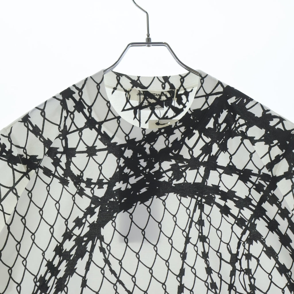 JUNYA WATANABE COMME des GARCONS(ジュンヤワタナベ コムデギャルソン) 17SS 有刺鉄線プリント クルーネック半袖Tシャツカットソー ブラック/ホワイト JC-T005-051-1-3