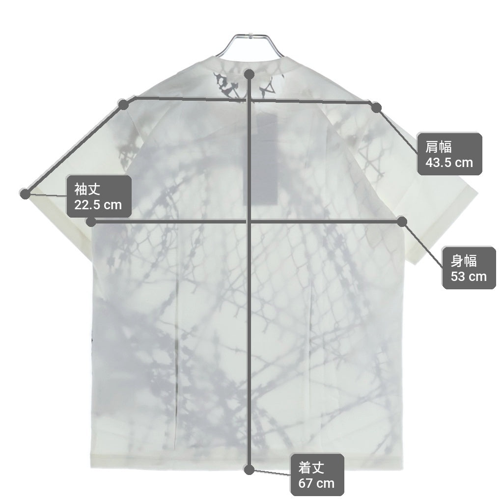 JUNYA WATANABE COMME des GARCONS(ジュンヤワタナベ コムデギャルソン) 17SS 有刺鉄線プリント クルーネック半袖Tシャツカットソー ブラック/ホワイト JC-T005-051-1-3