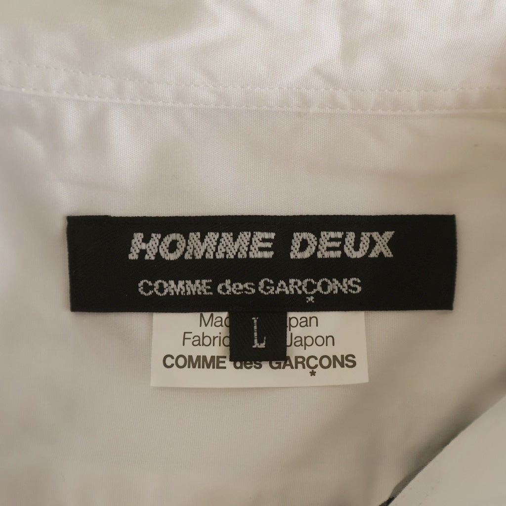 COMME des GARCONS HOMME DEUX(コムデギャルソン オムドゥ) 11SS 裏地チェック柄 ボタンダウン半袖シャツ ホワイト DG-B019