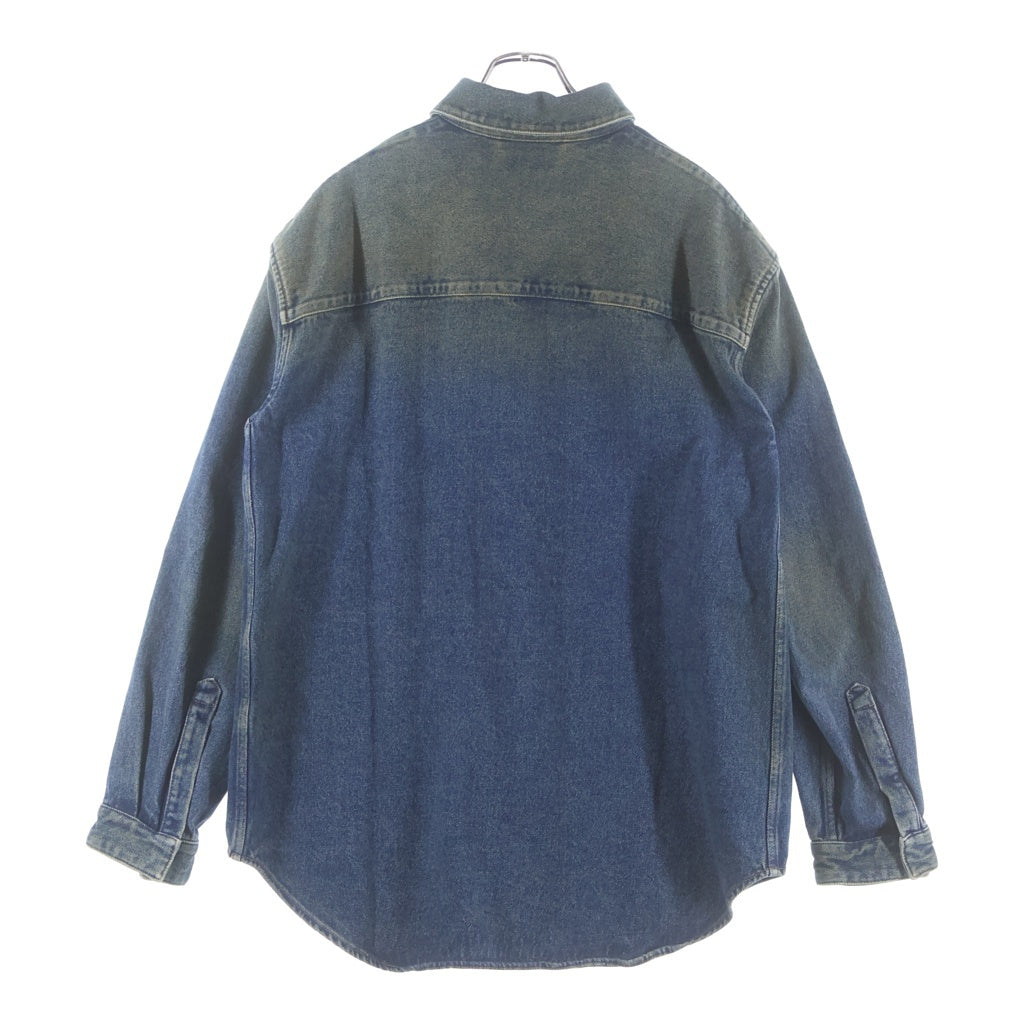 BALENCIAGA(バレンシアガ) ヴィンテージ加工 オーバーサイズ長袖デニムシャツ インディゴ 583232 TDW15