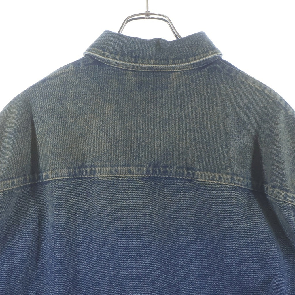 BALENCIAGA(バレンシアガ) ヴィンテージ加工 オーバーサイズ長袖デニムシャツ インディゴ 583232 TDW15