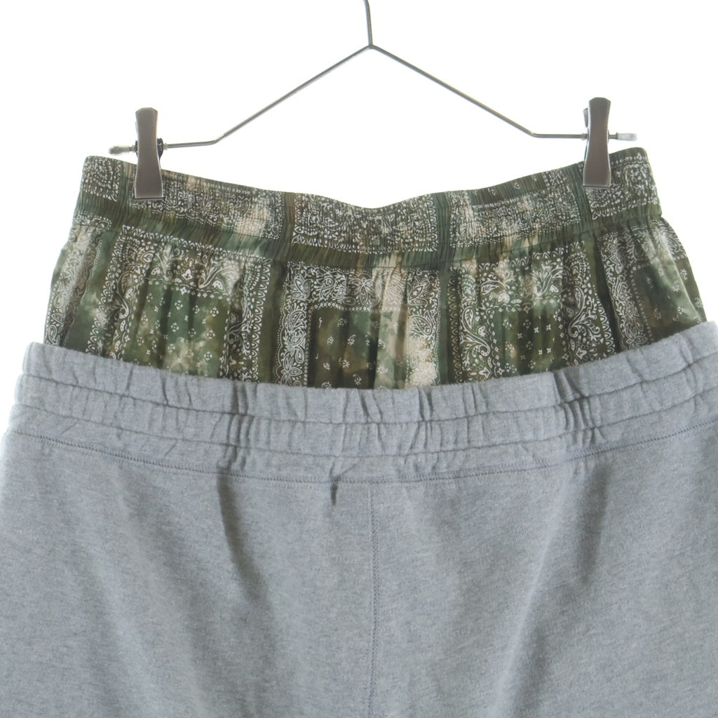cvtvlist(カタリスト) Cross Double Shorts クロス刺繍 レイヤードデザイン ショートスウェットパンツ グレー 2201060402