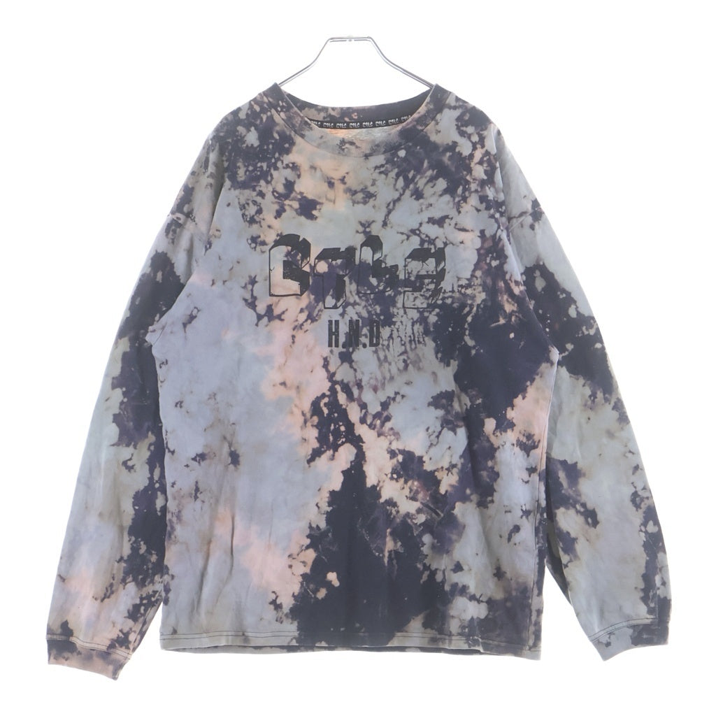 cvtvlist(カタリスト) H.N.D Long Sleeve Tee 両面プリント ブリーチ加工 クルーネック長袖Tシャツカットソー マルチカラー 2201080302