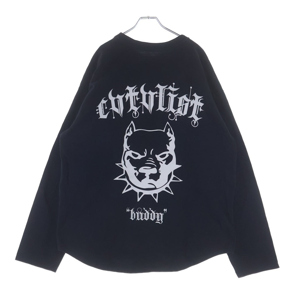 cvtvlist(カタリスト) No Fear 両面フロッキープリント クルーネック長袖Tシャツカットソー ブラック