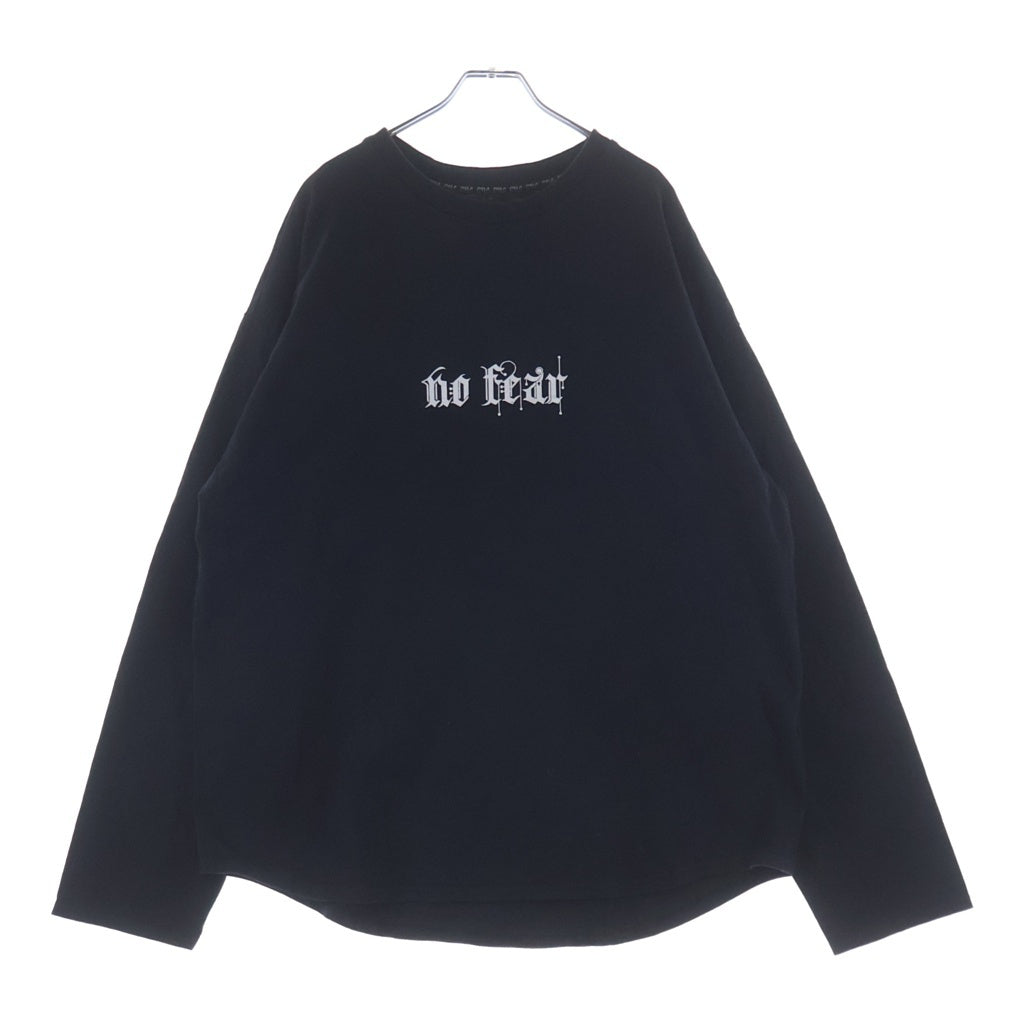 cvtvlist(カタリスト) No Fear 両面フロッキープリント クルーネック長袖Tシャツカットソー ブラック