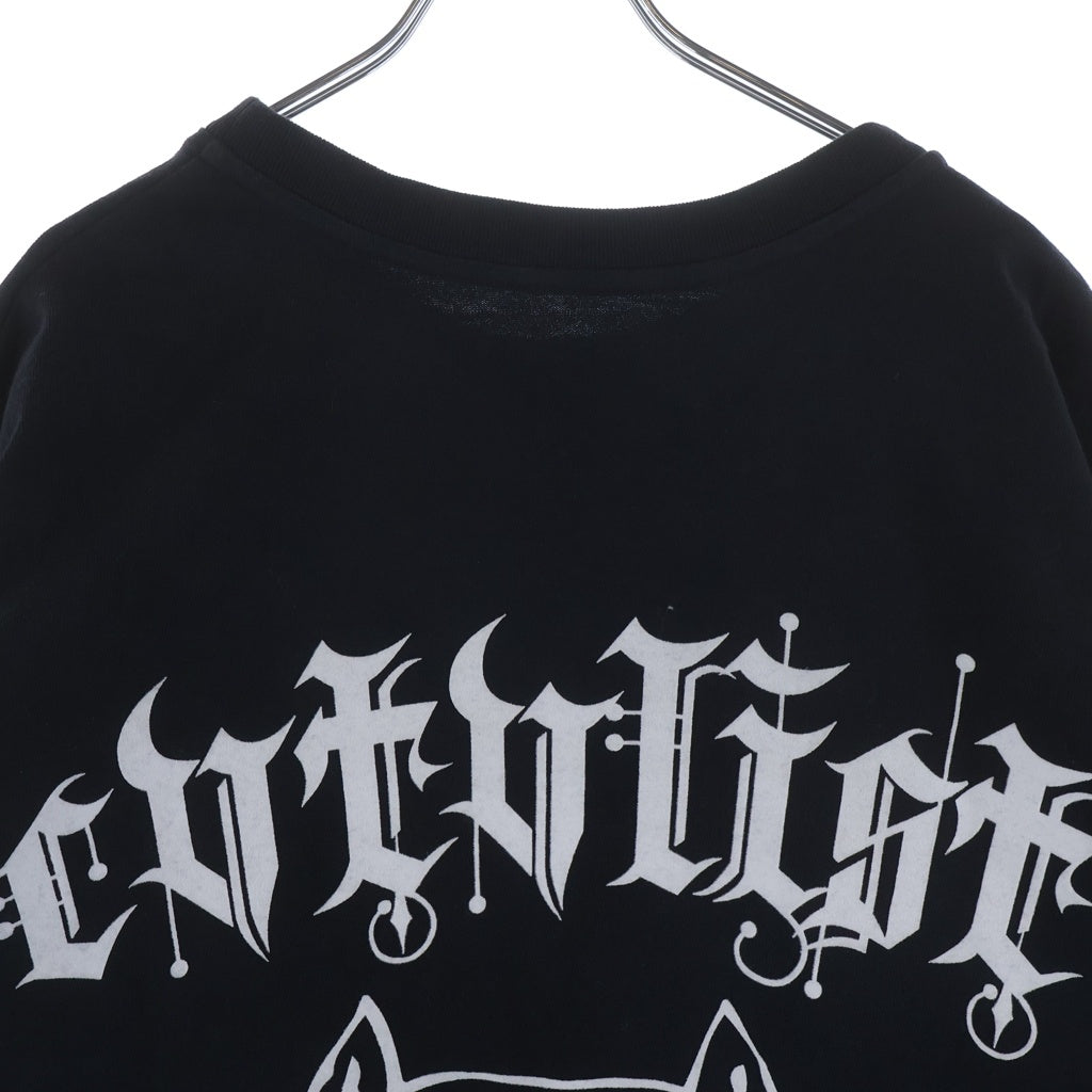 cvtvlist(カタリスト) No Fear 両面フロッキープリント クルーネック長袖Tシャツカットソー ブラック