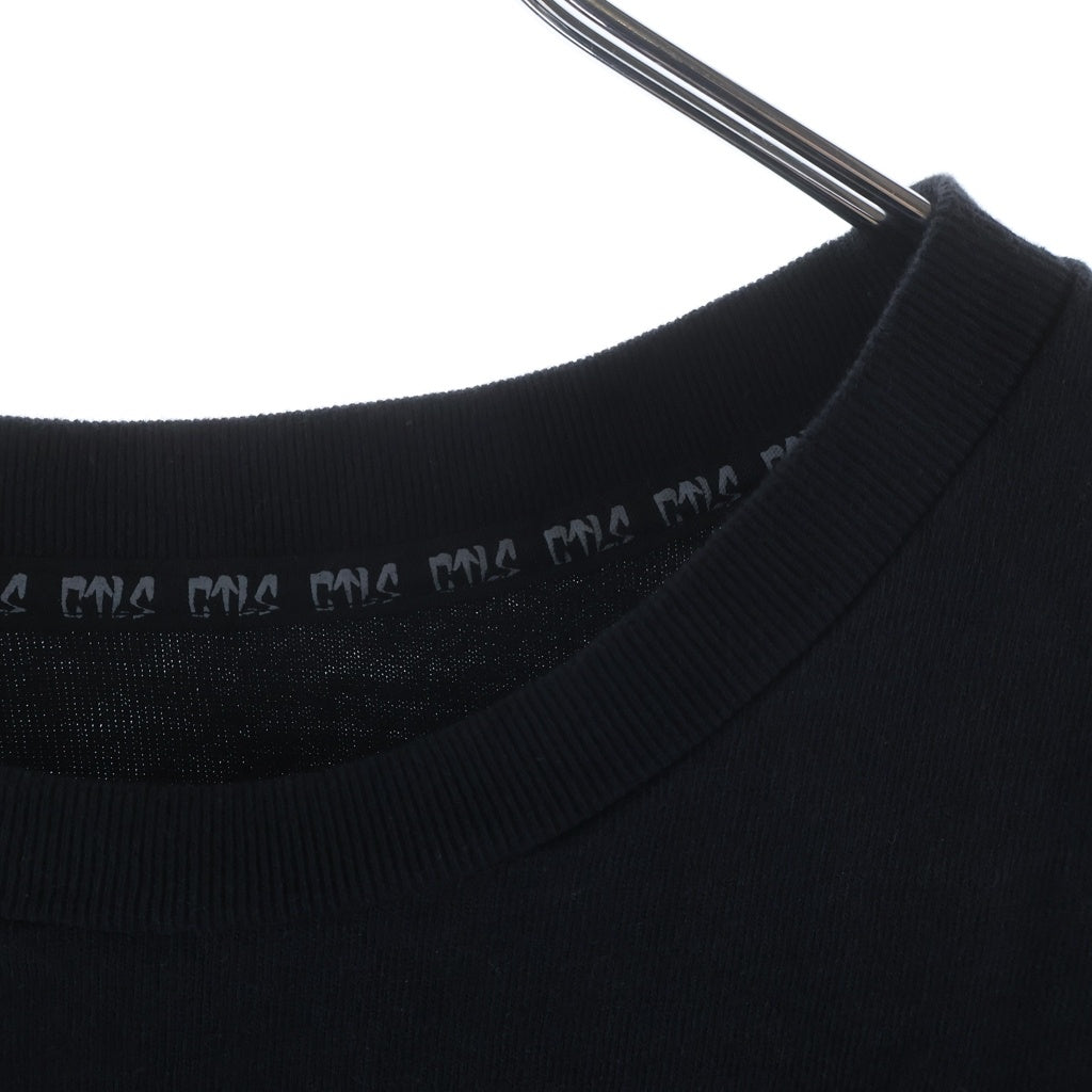 cvtvlist(カタリスト) No Fear 両面フロッキープリント クルーネック長袖Tシャツカットソー ブラック