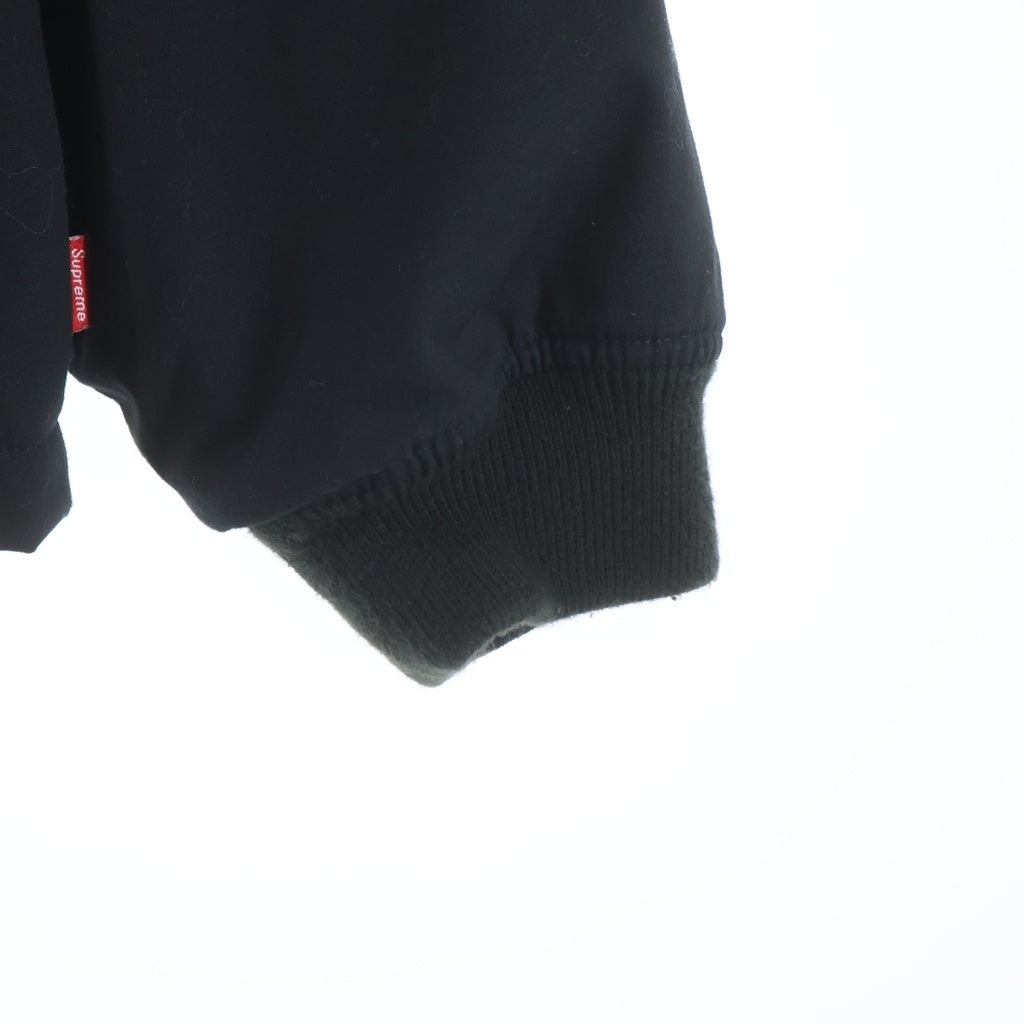 SUPREME(シュプリーム) 17SS ×Thrasher Poplin Crew Jacket ×スラッシャー ロゴ刺?デザイン 中綿キルティングジャケット ブラック