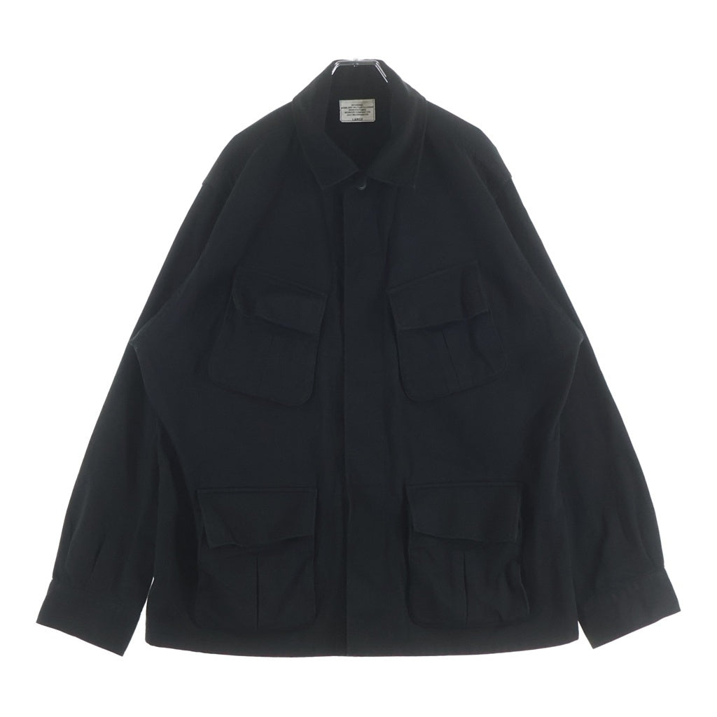 NO BRAND(ノーブランド) WORKERS (ワーカーズ) フロントポケット コットン カバーオールジャケット ブラック