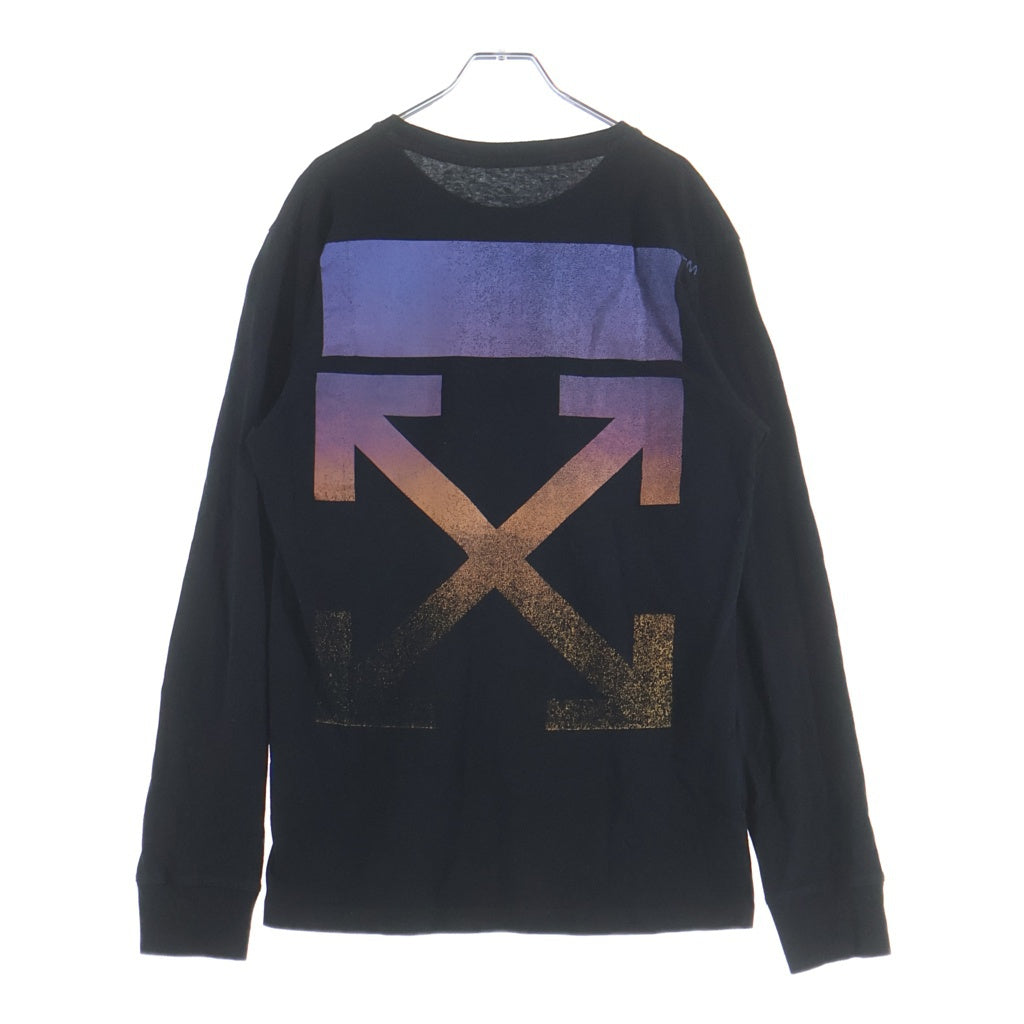 OFF-WHITE(オフホワイト) 21AW DEGRADE ARROW LONG SLEEVE TEE クロスアローロゴプリント クルーネック長袖Tシャツカットソー ブラック OMAB001F21JER001
