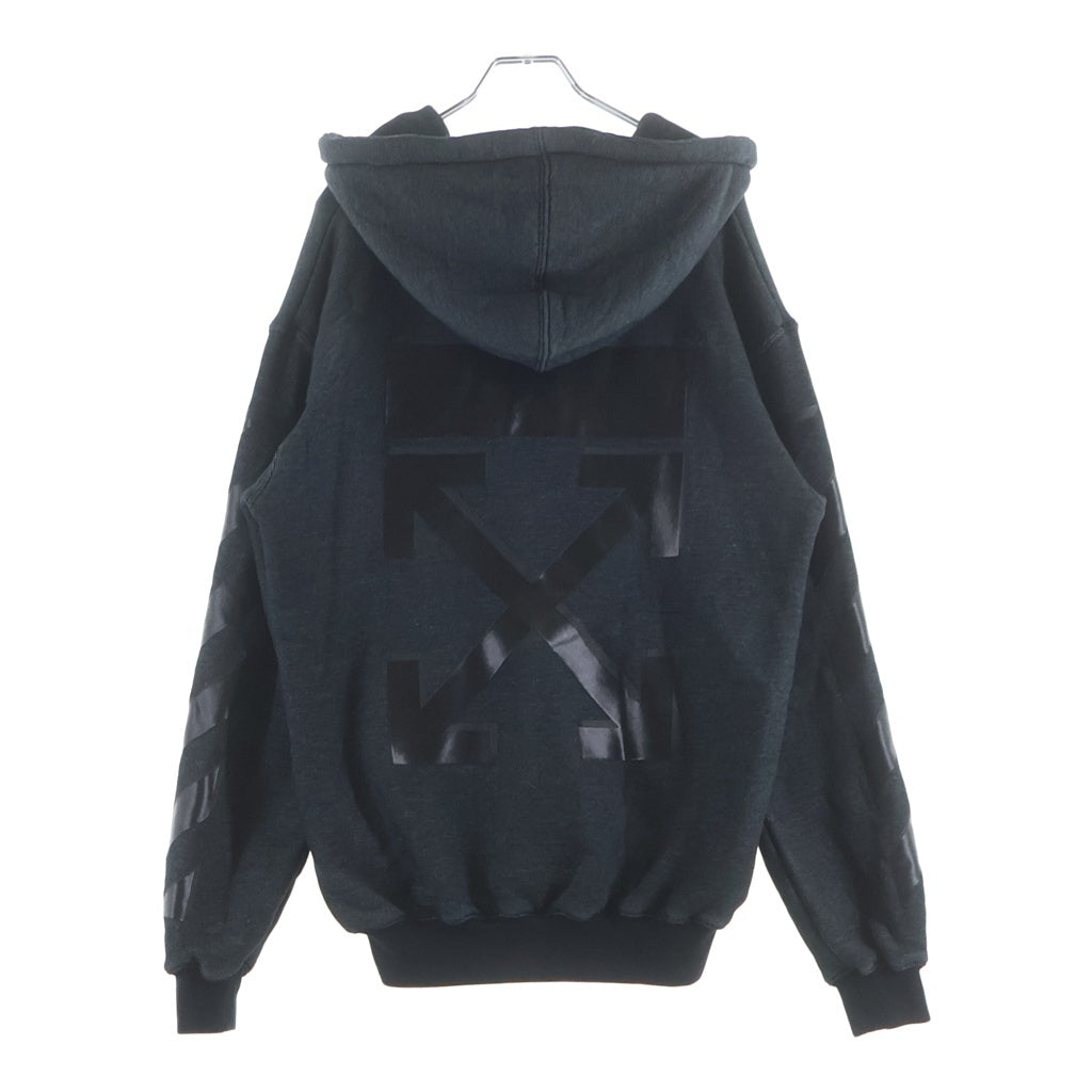 OFF-WHITE(オフホワイト) 22SS Arrows Hooded Jacket クロスアローロゴプリント ジップアップパーカー グレー OWBE005E20JER001