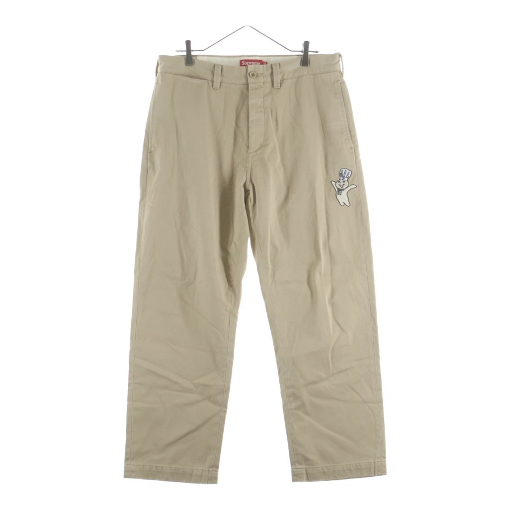 SUPREME(シュプリーム) 22AW ×Pillsbury Doughboy Chino Pants ×ピルズベリー ドゥボーイ刺繍 コットンチノパンツ ベージュ