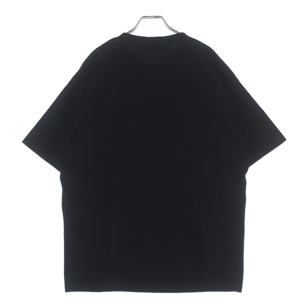 CELINE(セリーヌ) 胸ロゴ刺繍 ルーズコットン クルーネック半袖Tシャツカットソー ブラック RX0HW1243 GHC1