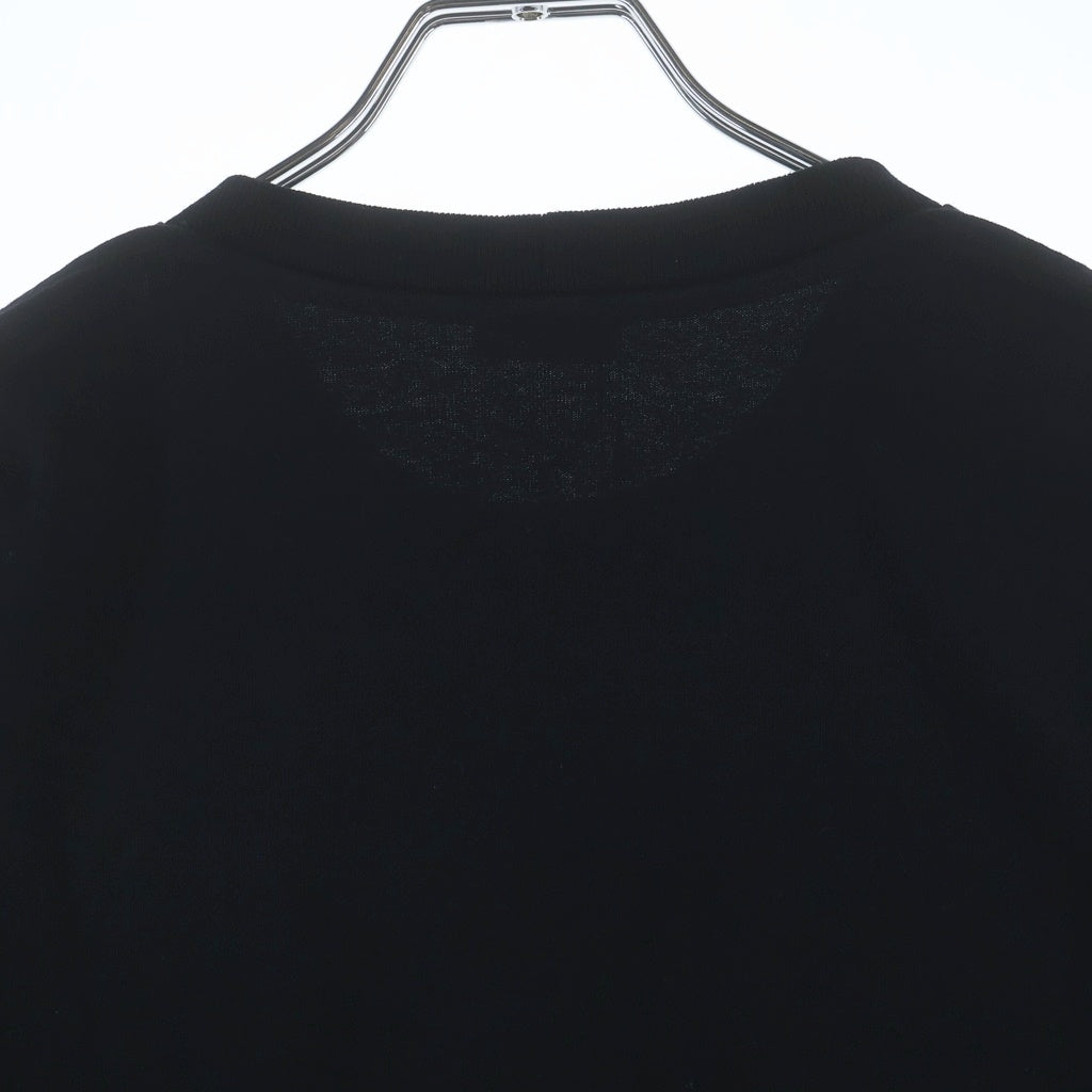 CELINE(セリーヌ) 胸ロゴ刺繍 ルーズコットン クルーネック半袖Tシャツカットソー ブラック RX0HW1243 GHC1