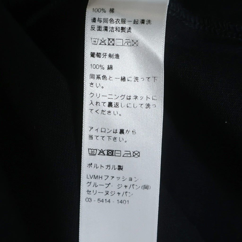 CELINE(セリーヌ) 胸ロゴ刺繍 ルーズコットン クルーネック半袖Tシャツカットソー ブラック RX0HW1243 GHC1