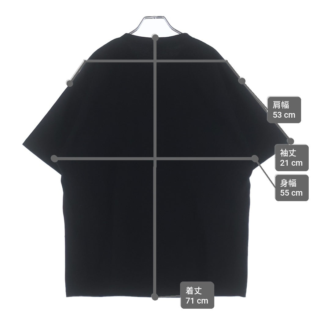 CELINE(セリーヌ) 胸ロゴ刺繍 ルーズコットン クルーネック半袖Tシャツカットソー ブラック RX0HW1243 GHC1