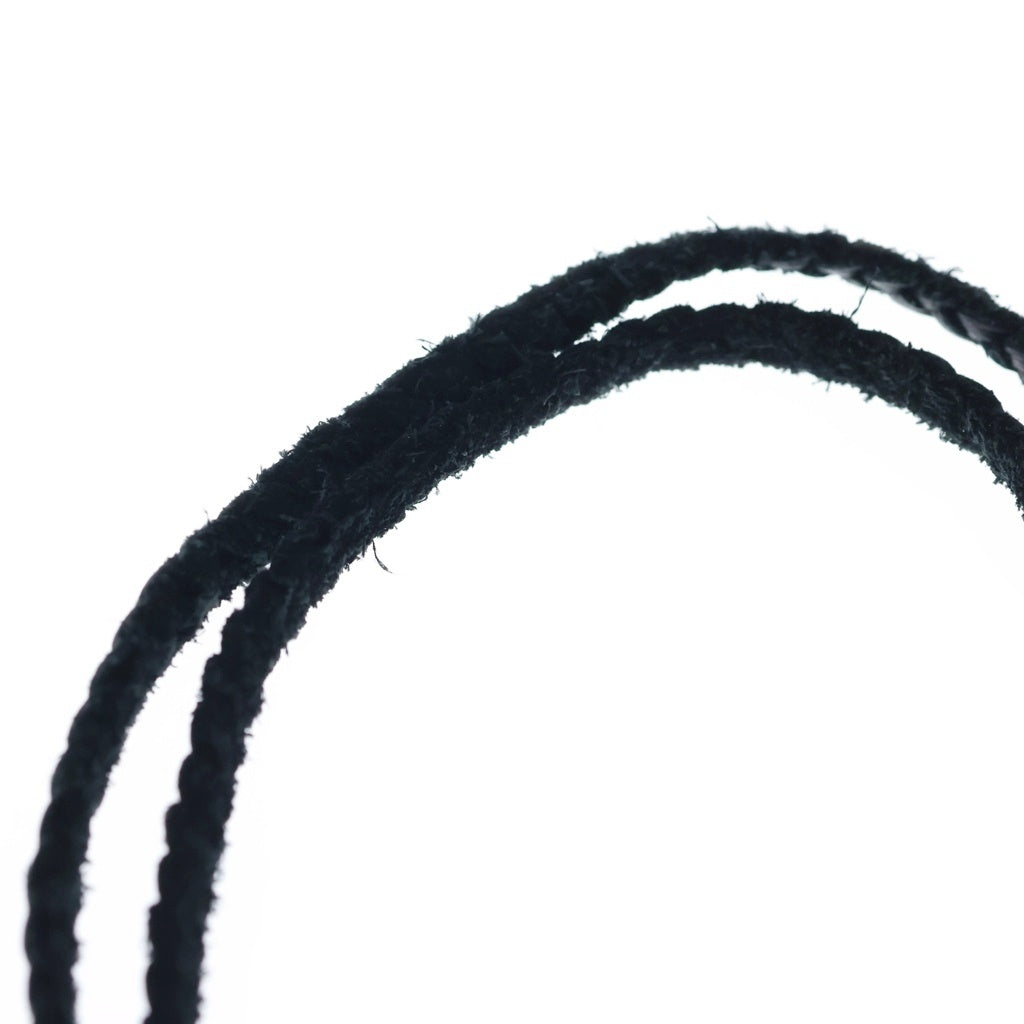 CHROME HEARTS(クロムハーツ) LEATHER BRAID LIPSTONGUE リップアンドタン レザーブレイドネックレス ブラック/シルバー