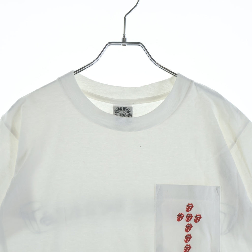 CHROME HEARTS(クロムハーツ) OLD LIPSTONGUE リップアンドタン クルーネック半袖Tシャツカットソー ホワイト