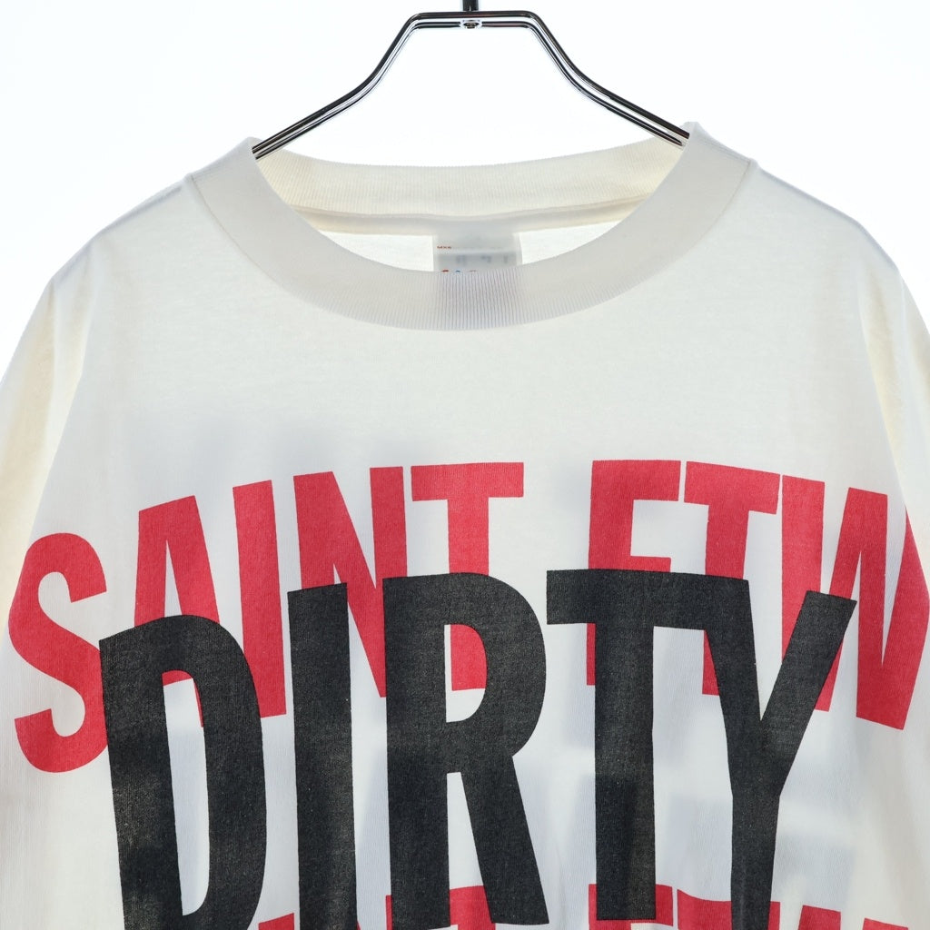 SAINT MICHAEL(セントマイケル) DIRTY PIG 両面プリント クルーネック半袖Tシャツカットソー ホワイト SM-HR8-0000-021