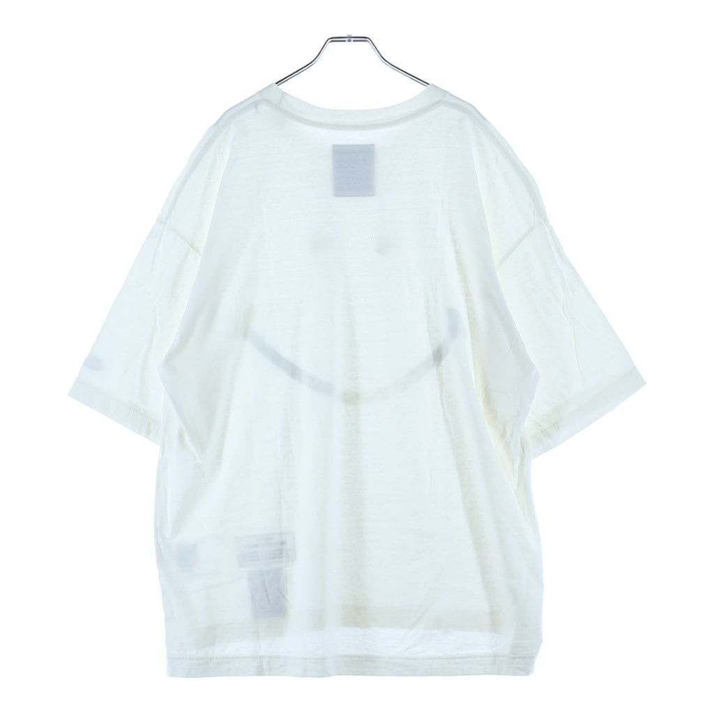 MAISON MIHARAYASUHIRO(メゾンミハラヤスヒロ) SMILY FACE PRINTED TEE スマイルフェイスプリント クルーネック半袖Tシャツカットソー ホワイト J14TS782