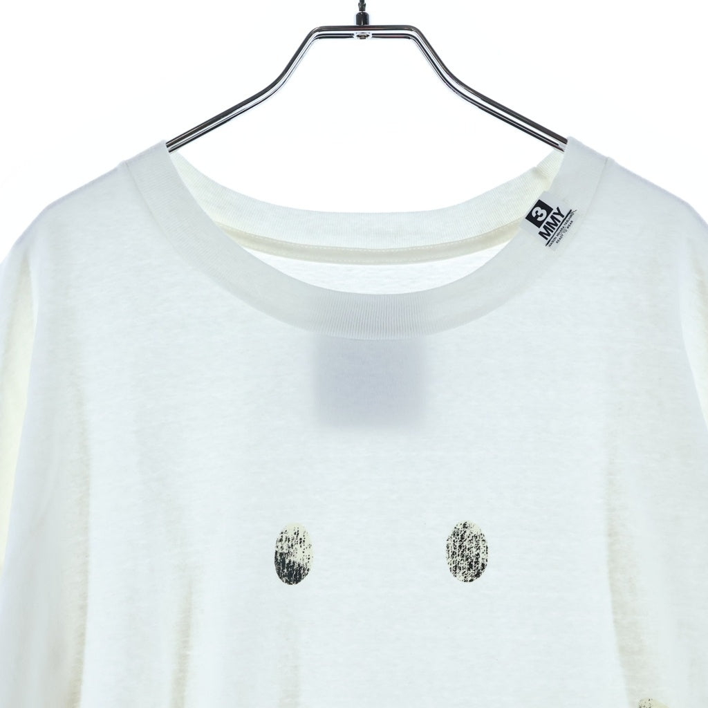 MAISON MIHARAYASUHIRO(メゾンミハラヤスヒロ) SMILY FACE PRINTED TEE スマイルフェイスプリント クルーネック半袖Tシャツカットソー ホワイト J14TS782