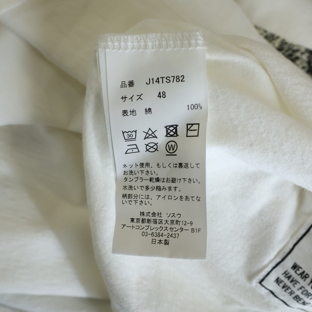 MAISON MIHARAYASUHIRO(メゾンミハラヤスヒロ) SMILY FACE PRINTED TEE スマイルフェイスプリント クルーネック半袖Tシャツカットソー ホワイト J14TS782