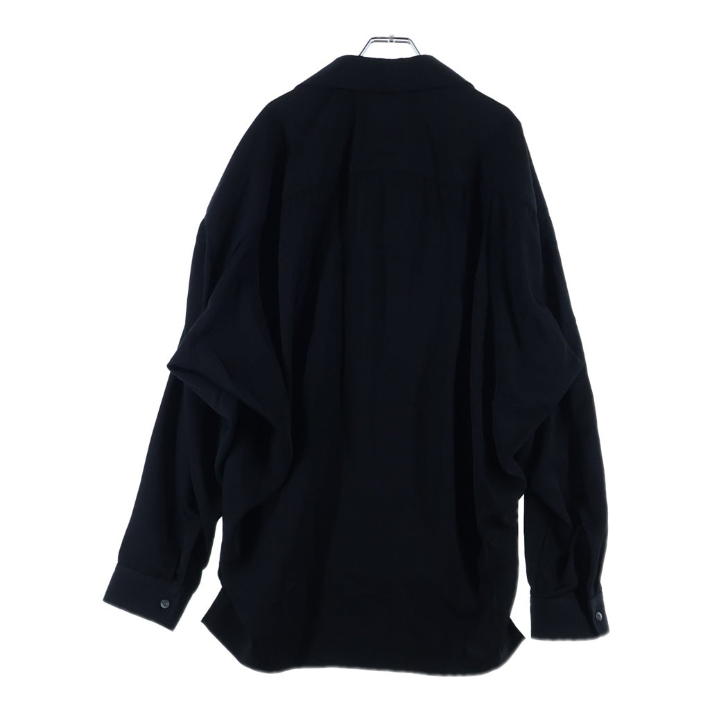 MAISON MIHARAYASUHIRO(メゾンミハラヤスヒロ) 25AW ATTACED TIE L/S SHIRTS オープンカラー 長袖シャツ ブラック J16SH187