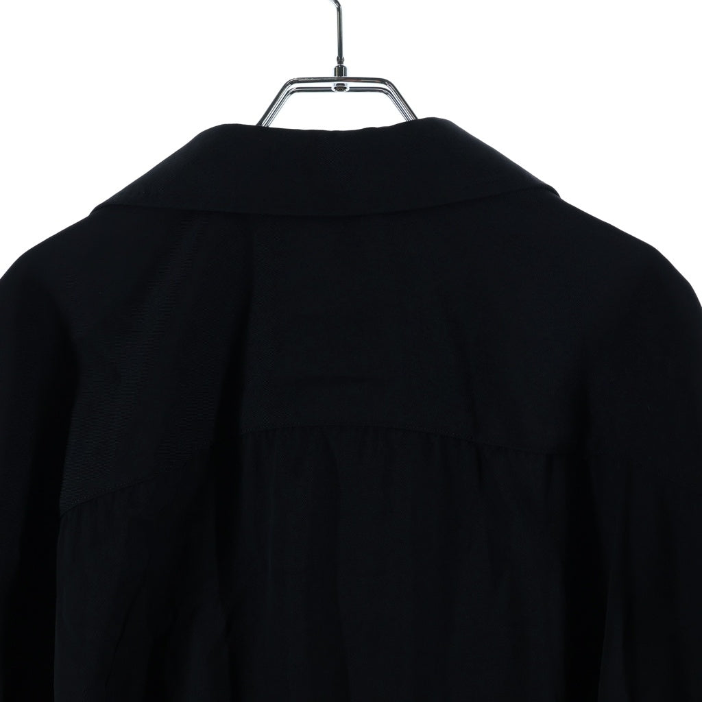 MAISON MIHARAYASUHIRO(メゾンミハラヤスヒロ) 25AW ATTACED TIE L/S SHIRTS オープンカラー 長袖シャツ ブラック J16SH187