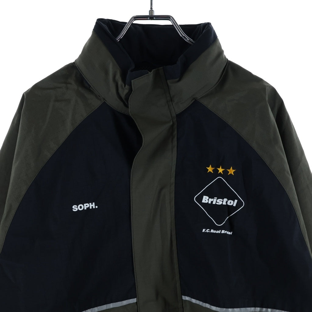 F.C.R.B./F.C.Real Bristol/FCRB(エフシーアールビー/エフシーレアルブリストル) SOPH フロントロゴプリント ジップアップ ナイロンシェルジャケット ブラウン/ブラック FCRB-0002