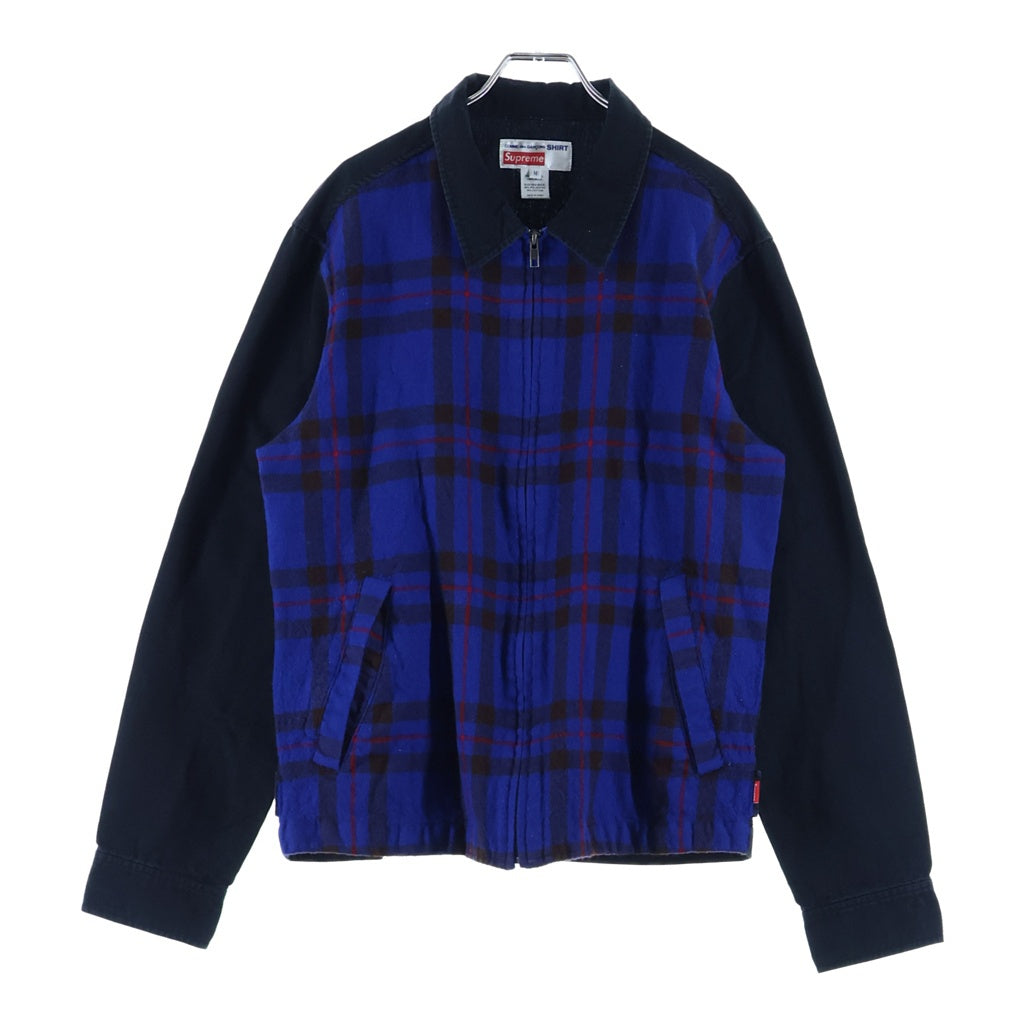 COMME des GARCONS SHIRT(コムデギャルソンシャツ) 15AW×Supreme Work Jacket チェック柄 ジップアップ ワークジャケット ブルー
