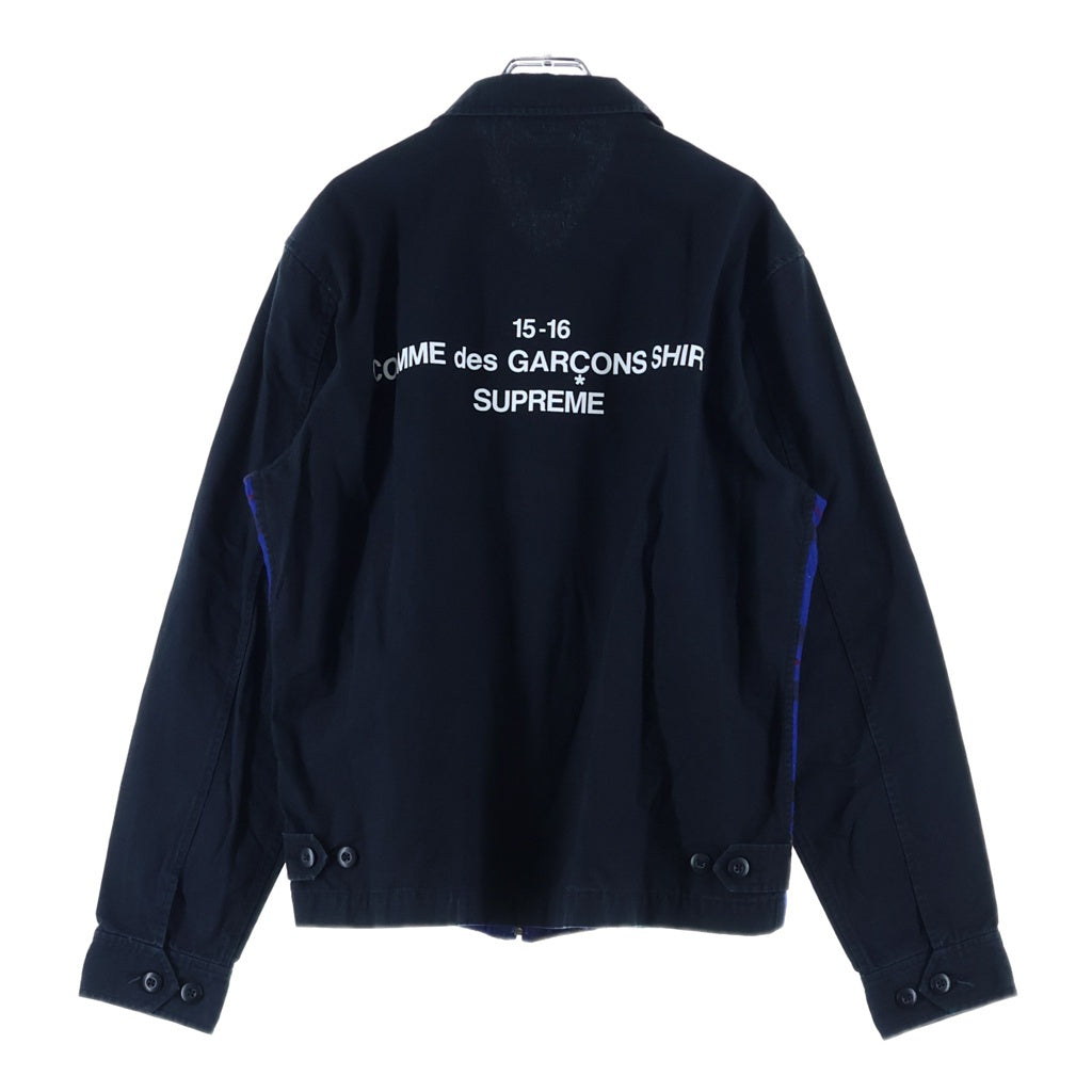 COMME des GARCONS SHIRT(コムデギャルソンシャツ) 15AW×Supreme Work Jacket チェック柄 ジップアップ ワークジャケット ブルー