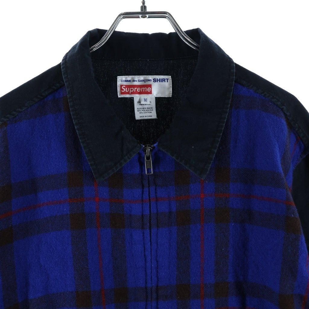 COMME des GARCONS SHIRT(コムデギャルソンシャツ) 15AW×Supreme Work Jacket チェック柄 ジップアップ ワークジャケット ブルー