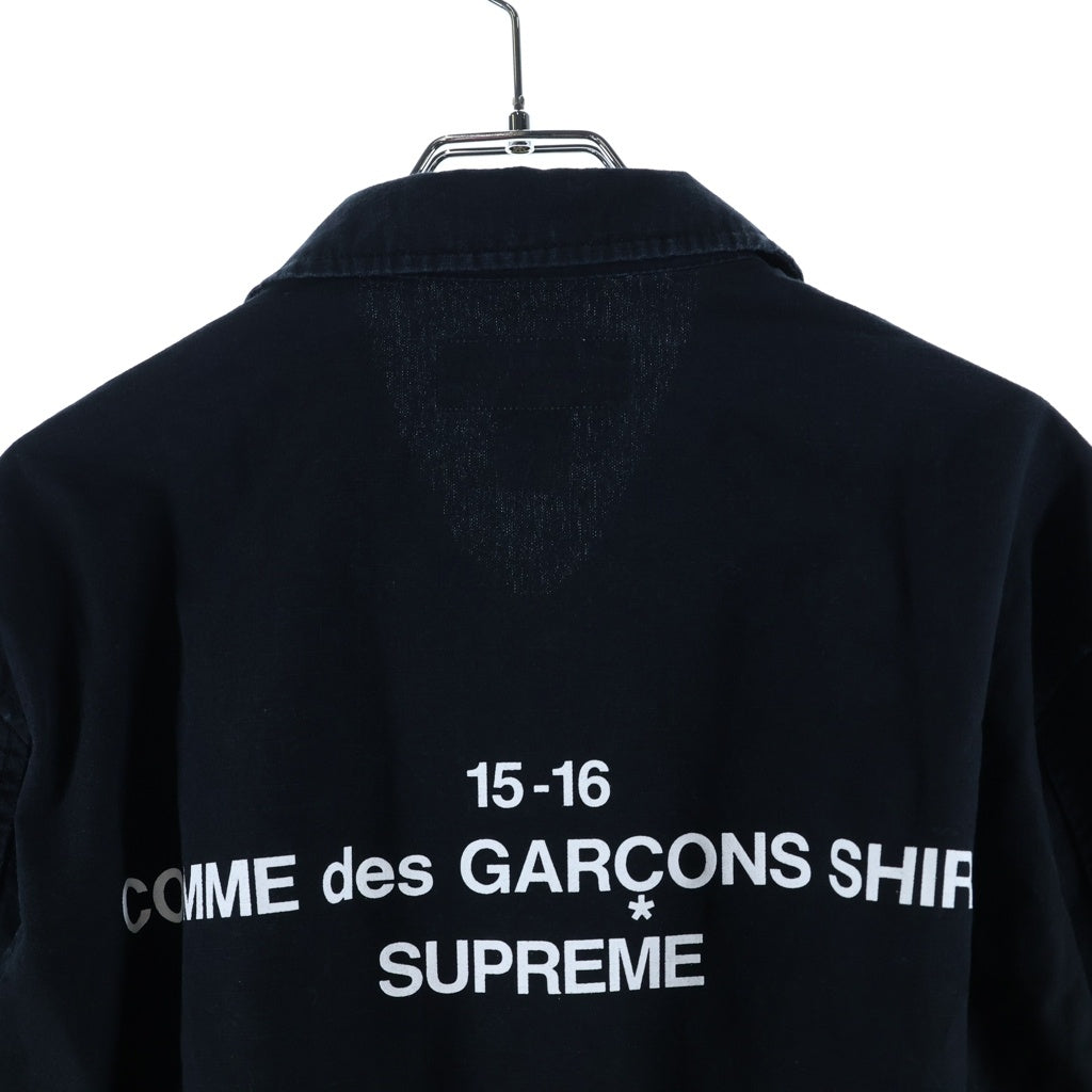 COMME des GARCONS SHIRT(コムデギャルソンシャツ) 15AW×Supreme Work Jacket チェック柄 ジップアップ ワークジャケット ブルー