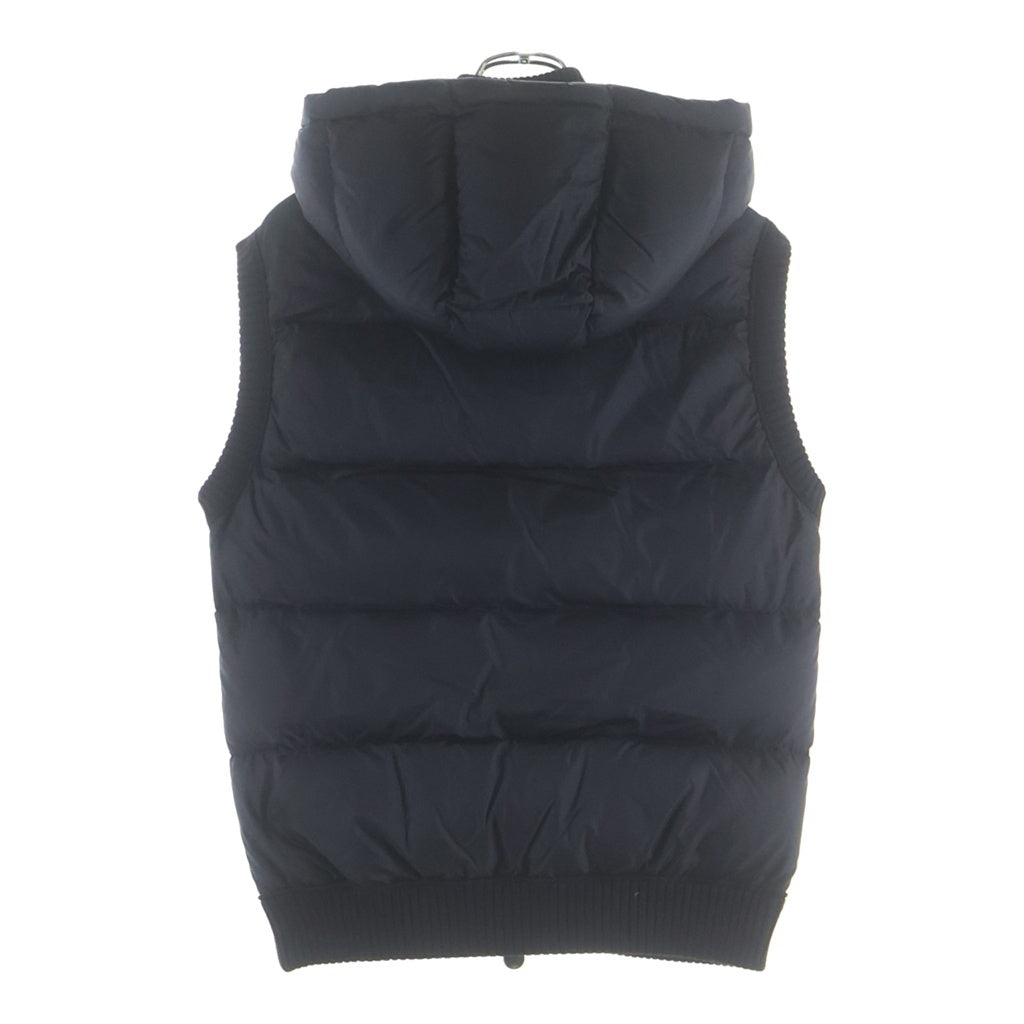 MONCLER(モンクレール) MAGLIONE TRICOT GILET フロントロゴワッペン ニットナイロン ジップアップ ダウンベスト ブラック B20919413400 94111