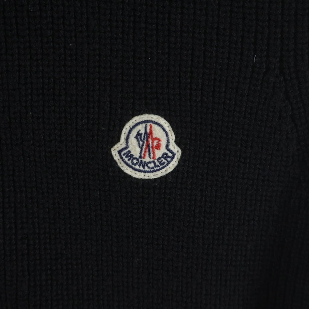 MONCLER(モンクレール) MAGLIONE TRICOT GILET フロントロゴワッペン ニットナイロン ジップアップ ダウンベスト ブラック B20919413400 94111