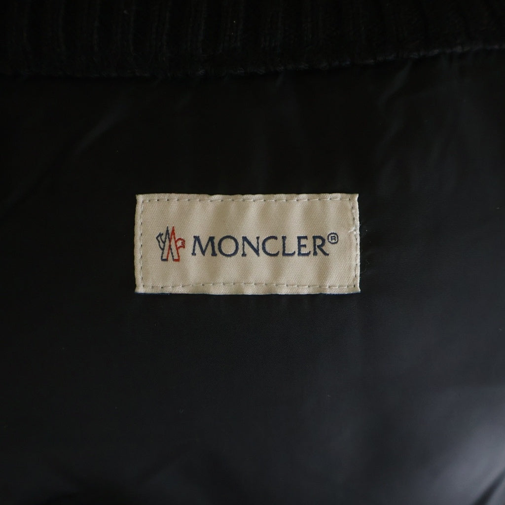 MONCLER(モンクレール) MAGLIONE TRICOT GILET フロントロゴワッペン ニットナイロン ジップアップ ダウンベスト ブラック B20919413400 94111