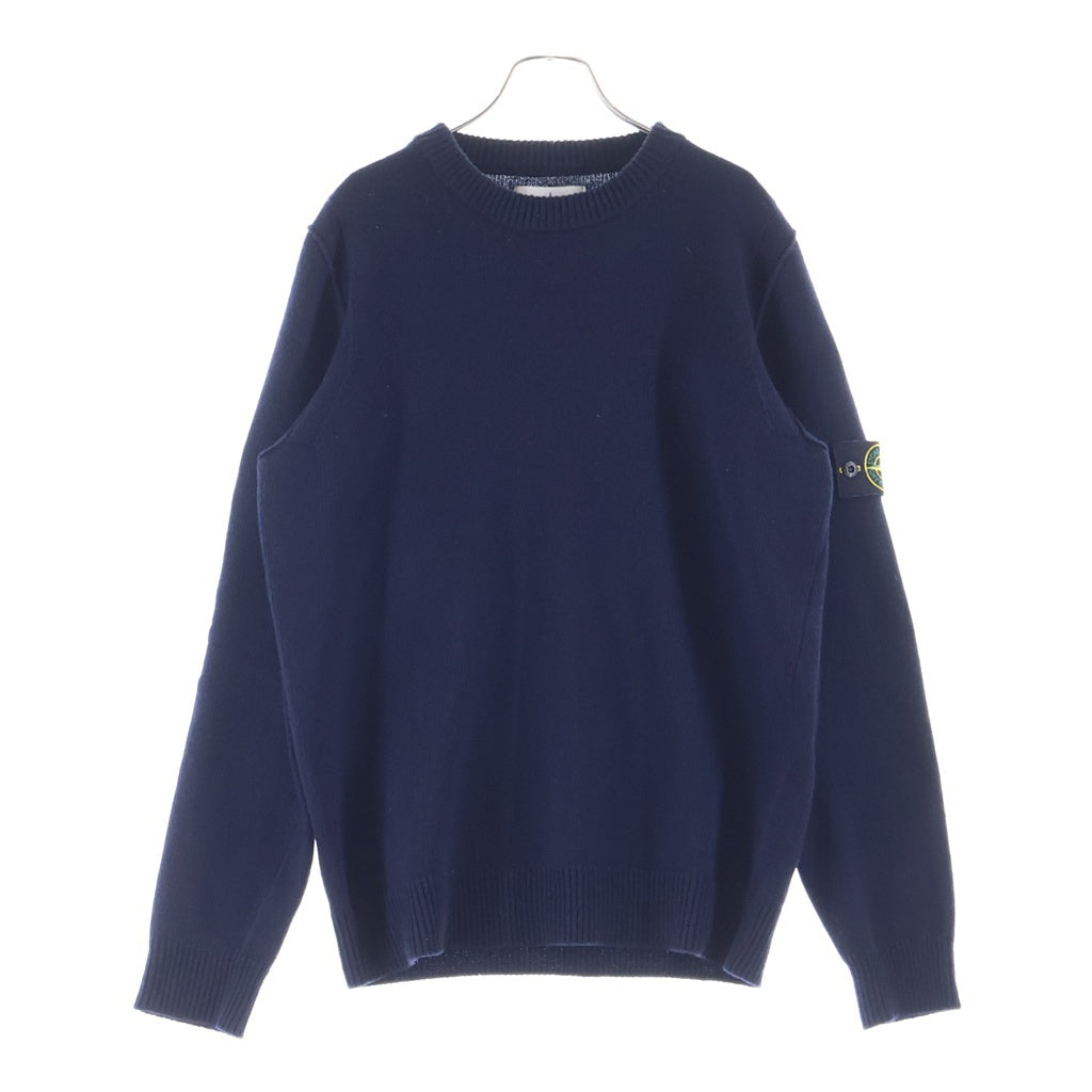 STONE ISLAND(ストーンアイランド) CREW NECK アームパッチ クルーネック長袖ニットトレーナー ネイビー 8115508A3