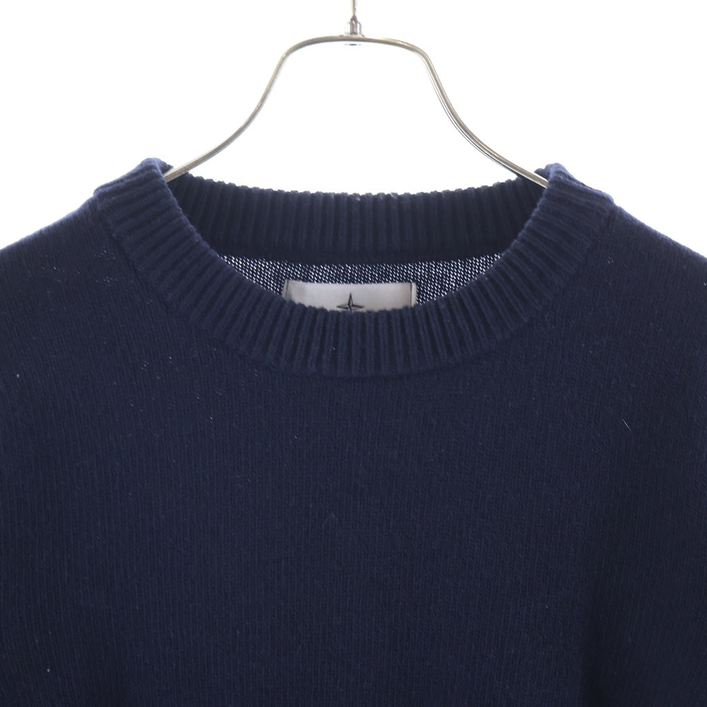 STONE ISLAND(ストーンアイランド) CREW NECK アームパッチ クルーネック長袖ニットトレーナー ネイビー 8115508A3