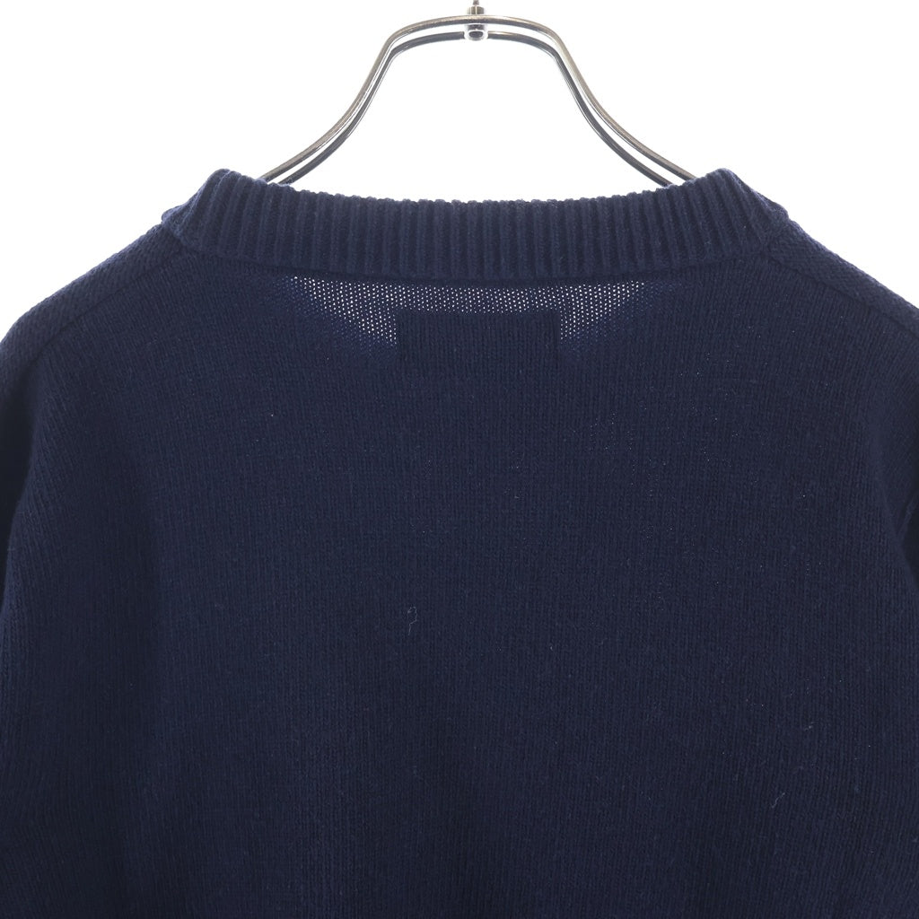 STONE ISLAND(ストーンアイランド) CREW NECK アームパッチ クルーネック長袖ニットトレーナー ネイビー 8115508A3