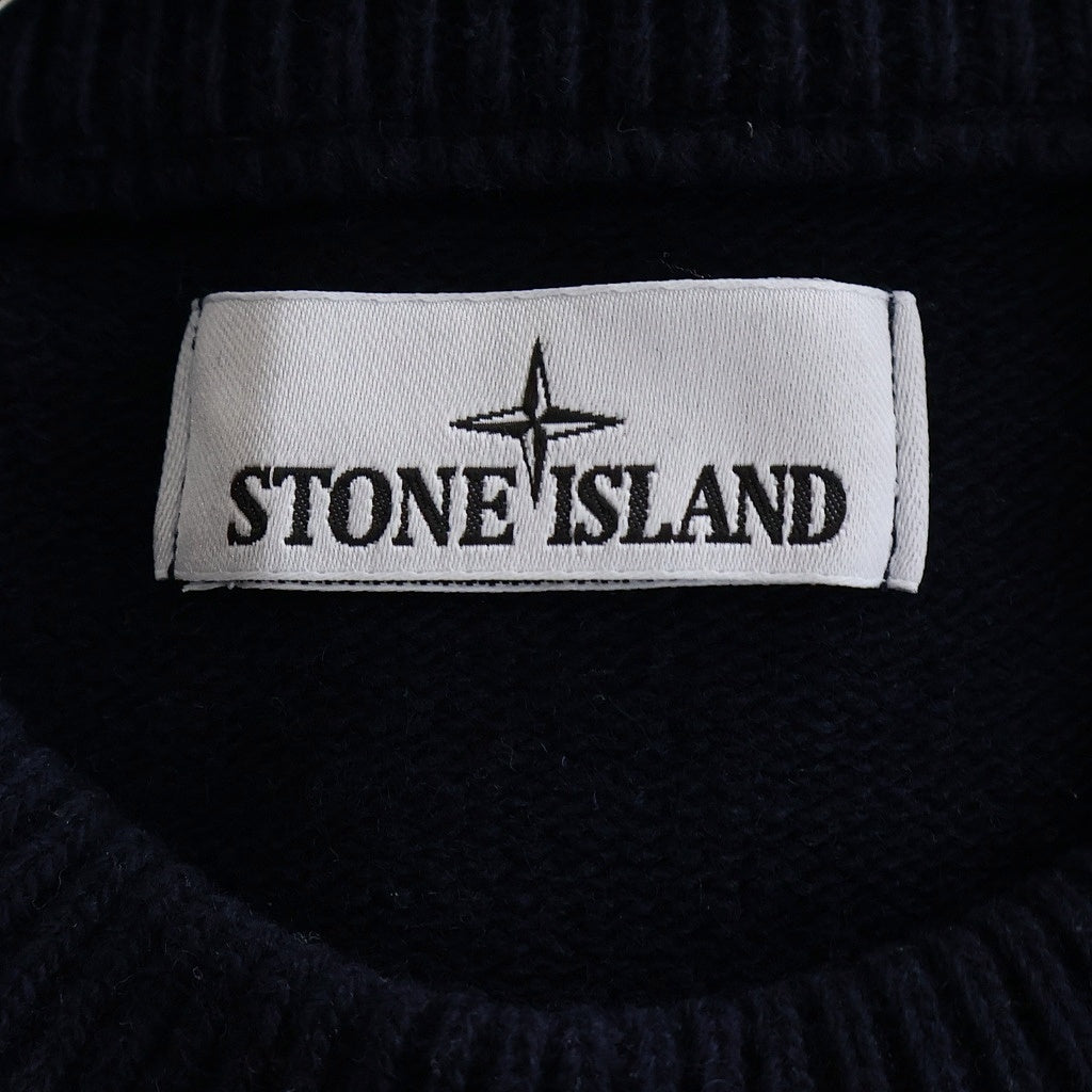 STONE ISLAND(ストーンアイランド) CREW NECK アームパッチ クルーネック長袖ニットトレーナー ネイビー 8115508A3