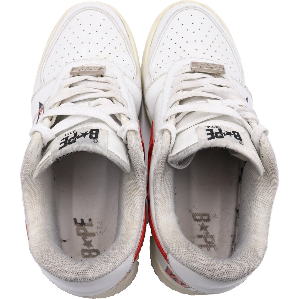 A BATHING APE(アベイシングエイプ) Bapesta Low M2 Shark Face ベイプスタ シャークフェイス ローカットスニーカー ホワイト/レッド 1H30191012
