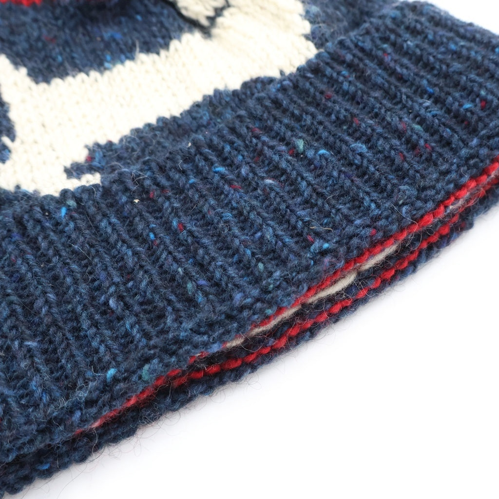 THOM BROWNE(トムブラウン) Mohair Tweed モヘア ツイード ニット帽 ネイビー