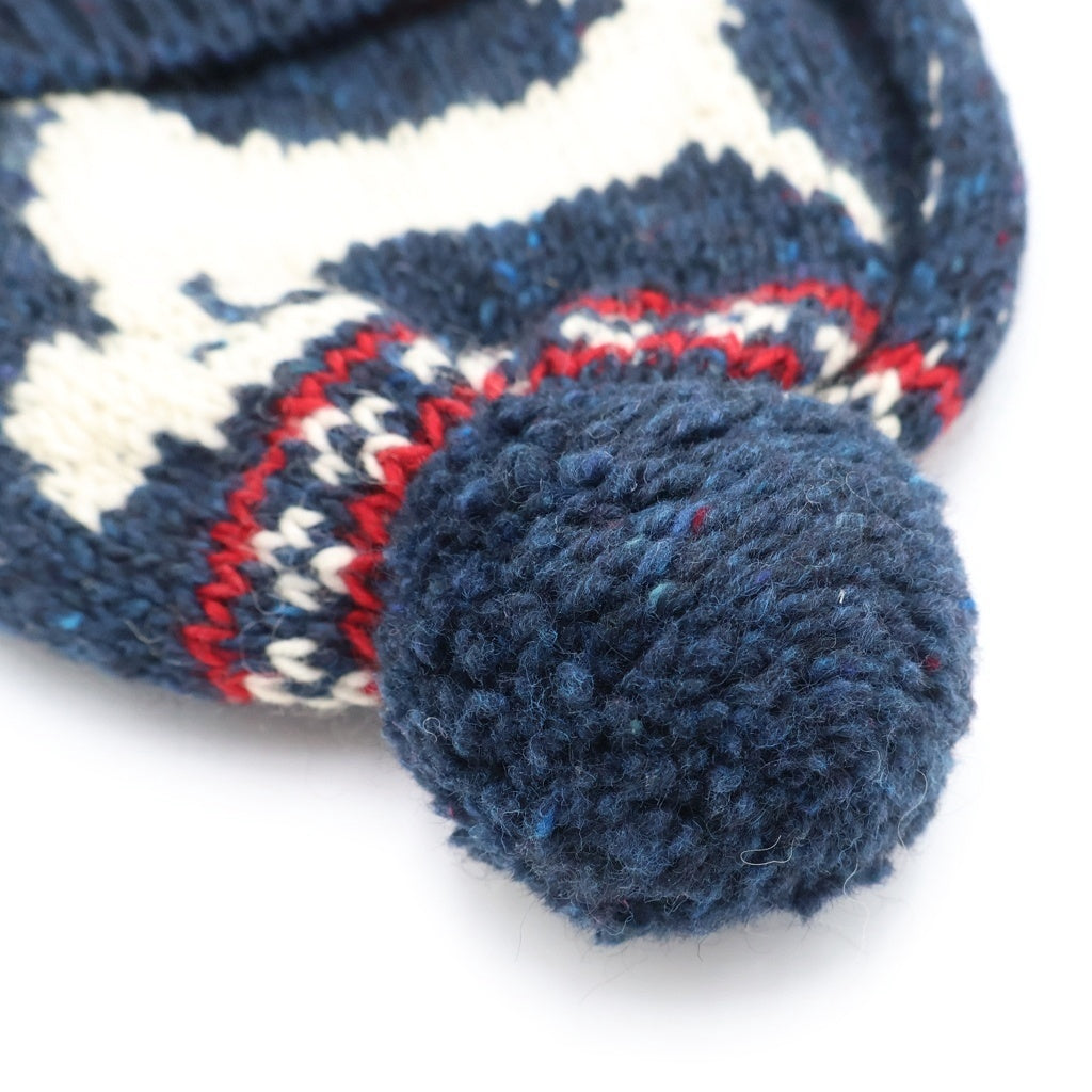 THOM BROWNE(トムブラウン) Mohair Tweed モヘア ツイード ニット帽 ネイビー