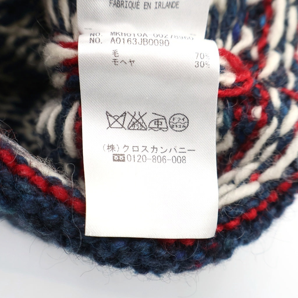 THOM BROWNE(トムブラウン) Mohair Tweed モヘア ツイード ニット帽 ネイビー