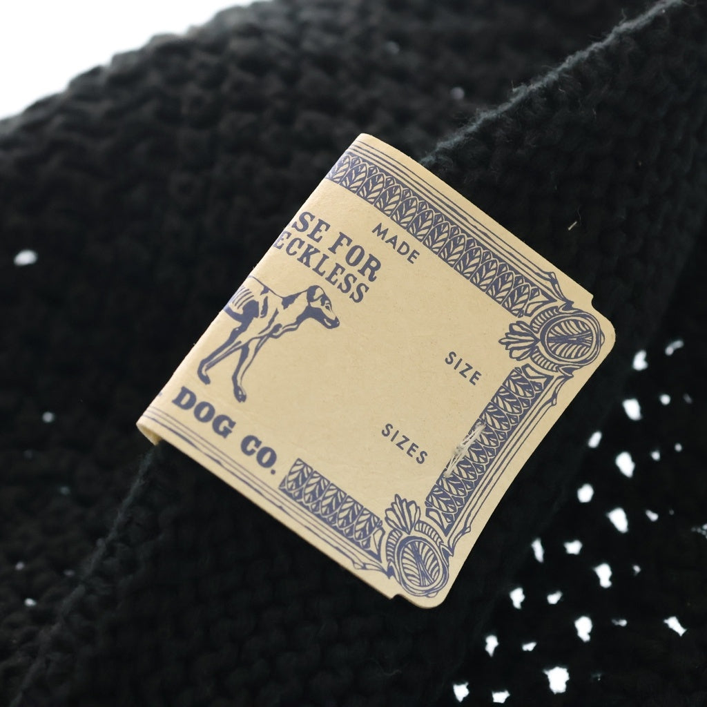THE H.W.DOG&CO(ドッグアンドコー) COTTON KNIT HAT 紙パッチタグ コットンニットキャップ ビーニー ブラック レディース