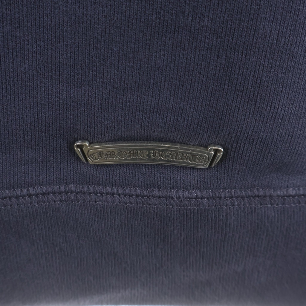 CHROME HEARTS(クロムハーツ) Y NOT HD PLVR GYN U PAPER JAM ラベル装飾 アームクロスパッチ プルオーバーパーカー ネイビー