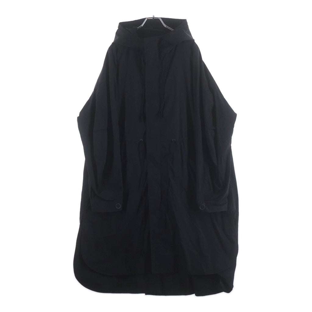 REGULATION Yohji Yamamoto MEN(レギュレーションヨウジヤマモトメン) 23SS C/E WEATHER STRETCH R-HOODIE MODS コットンエステルウェザーストレッチ R-フーディー モッズコート FI-C51-006