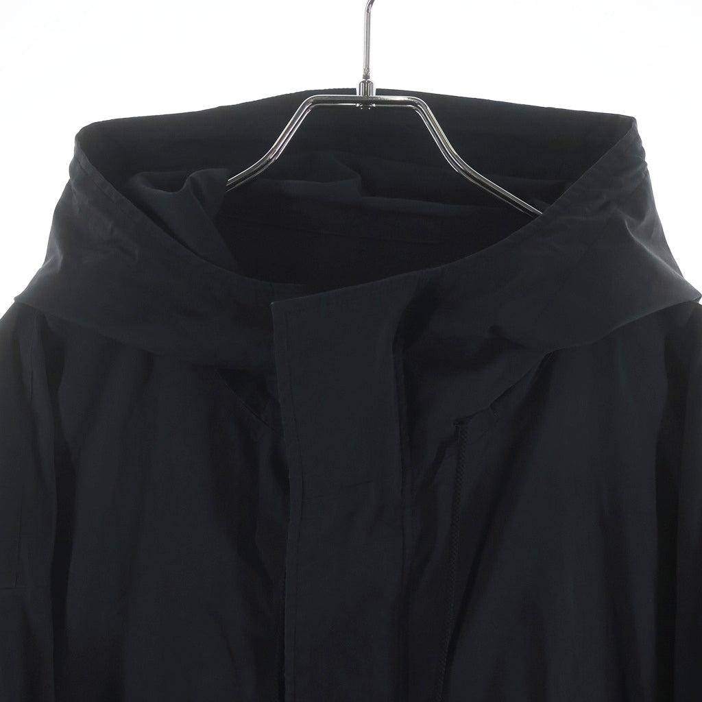 REGULATION Yohji Yamamoto MEN(レギュレーションヨウジヤマモトメン) 23SS C/E WEATHER STRETCH R-HOODIE MODS コットンエステルウェザーストレッチ R-フーディー モッズコート FI-C51-006