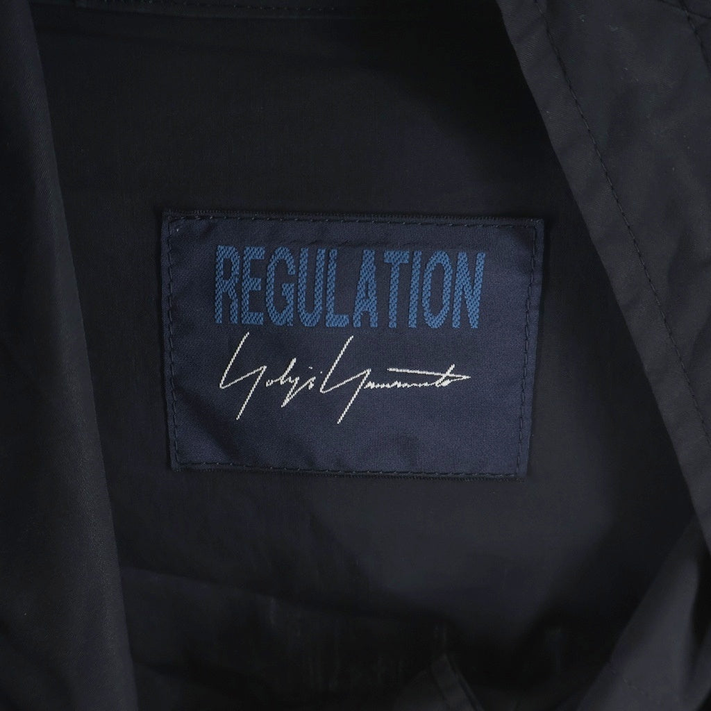 REGULATION Yohji Yamamoto MEN(レギュレーションヨウジヤマモトメン) 23SS C/E WEATHER STRETCH R-HOODIE MODS コットンエステルウェザーストレッチ R-フーディー モッズコート FI-C51-006