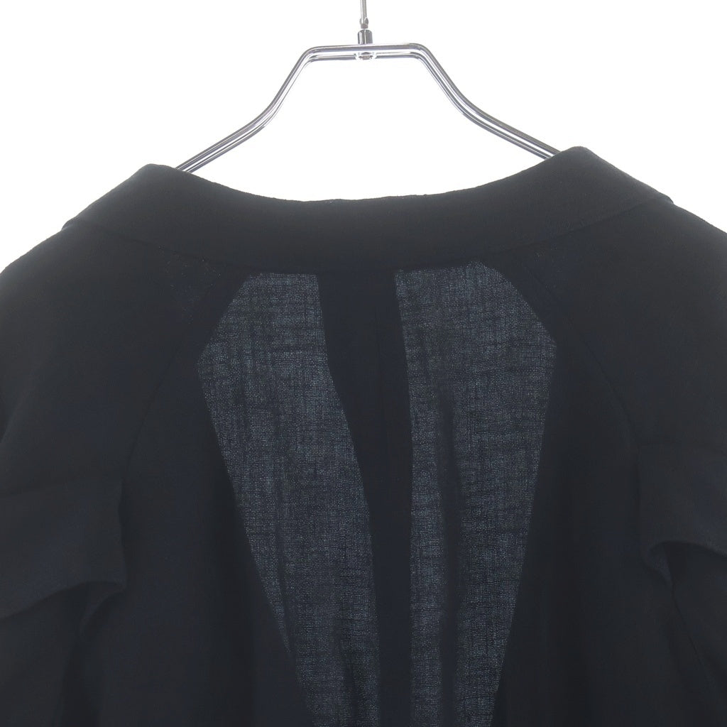 Yohji Yamamoto POUR HOMME(ヨウジヤマモト プールオム) 24SS リネンエポレットテーラードジャケット ブラック HS-J13-319
